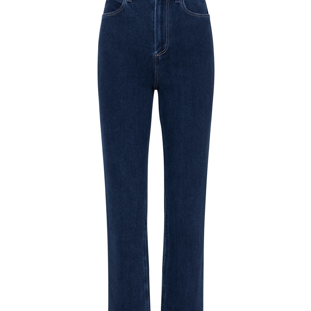 PAIGE Women's Straight Leg Jeans in Dark Indigo Blue